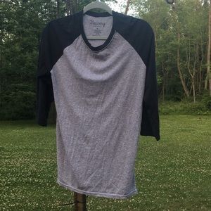 Baseball long tee gray and black